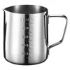 Jarra com bico para café em aço inoxidável 304 transfronteiriça, ferramenta para latte art, utensílio de café sofisticado, copo para espumar leite, copo de leite graduado