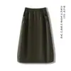 Falda midi casual, de cintura alta, elástica, estiliza, versátil, mezcla de lana, nueva colección otoño/invierno 2026, falda de longitud media para mujer