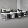 Escritorio de Oficina para Personal Simple Moderno Estación de Trabajo para 4/6 Personas Escritorio de Computadora Pantalla de Estación de Trabajo Combinación de Escritorio y Silla de Oficina