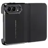 Adecuado para la funda tipo libro plegable Apple iPhone Duo, con soporte para lente, galvanizado, diseño de tapa de cobertura total y funda de cuero resistente a caídas