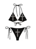 Bikini de Dos Piezas con Tirantes, Cruz de Pedrería, Estilo Callejero Y2K, Sexy, Nuevo Bikini de Personalidad Transfronterizo Europeo y Americano