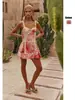 En Stock Transfronterizo Estilo de Comercio Exterior Europeo y Americano Verano 2026 Estilo Dulce Impresión de Posicionamiento Digital Vestido Corto con Lazo en la Cintura 2636