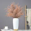 Hierba Seca Artificial de Plástico, Hierba Dorada de Seda, Juncos, Escarcha de Niebla, Serie de Colores Maillard, Decoración del Hogar, Diseño de Bodas, Arreglos Florales, Flores Artificiales