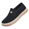 Novo Outono Masculino Antiderrapante Solado Macio Leve Tecido Tênis Slip-on Sapatos de Tecido Old Beijing Casuais para Pai Solado de Borracha