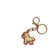 Chaveiro Pingente Cavalo da Fortuna Dourado 2026 com Folha de Ouro e Pingente de Cavalo de Ouro Puro Corrente de Celular do Zodíaco Pingente do Ano do Cavalo