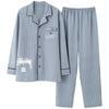 Pijama para Hombre 100% Algodón Puro Otoño Manga Larga de Algodón para Adolescentes, Hombres de Mediana Edad y Mayores Ropa de Casa Primavera y Verano para Hombre