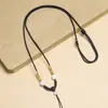 Cordão para Pingente de Ágata Branca, Trançado à Mão com Fio Dourado, Cordão Fino para Pingente de Jade para Homens e Mulheres