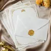 Papel de Carta com Padrão de Linho, Papel de Carta Estilo Europeu Vintage, Cartas de Amor, Papel Especialidade, Convites, Cartões de Convite, Envelopes Selados com Cera, Papéis de Cabeçalho