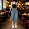 Jeans de Pierna Ancha Lavados Retro de Siete Puntos para Mujer 2026 Verano Nuevos Versátiles Modernos de Cintura Alta Adelgazantes Rectos de Longitud Media
