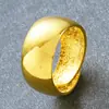 Popular Anillo Ajustable Chapado en Oro de 24 Quilates para Hombre, Joyería Color Oro Arena, Anillo de Banda Ancha Chapado en Latón Imitación