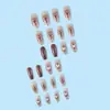 Manicura de Verano, Rubor de Hielo, Manicura Portátil, Pegatinas de Manicura de Alta Gama Blanco Leche Corazón, Pegatinas para Uñas Largas de Toronja