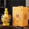 Garrafa de vinho de cerâmica Jingdezhen 10kg jiulangtan garrafa de porcelana caixa de presente para licor embalagem jarra de vinho vazia fábrica atacado