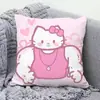 Almohada Hello Kitty Hallokitty Cojín Lindo de Dibujos Animados Corazón de Niña Cojín para Sala de Estar Sofá Oficina Almohada para Descanso de Almuerzo