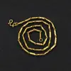 Collar Hexagonal de Columna Sólida de Oro Arena Vietnamita de Alta Venta Transfronteriza para Hombres y Mujeres, Aleación de Latón Chapada en Color Oro de 24 Quilates
