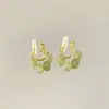 Cálidos y como el Jade Retro Suaves Imitación de Jade Hetian Clip para Oreja Perforada Pendientes de Lujo Accesible de Nicho para Mujer Nueva Tendencia 2023