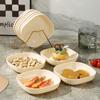 Prato de osso de diamante estilo creme plástico prato de frutas japonês prato de jantar com aparência elegante mesa de jantar doméstica prato de osso quadrado