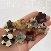 Nuevo Pinza de Garra Estilo Francés para Verano, Pinza Sencilla para Cola de Caballo Alta, Pinza Pequeña de Acetato, Pinza para Flequillo con Etiqueta Dorada Moderna y Elegante