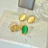 Pendientes Doudou de piedra de ojo de gato de estilo corte retro francés, pendientes elegantes de círculo geométrico de nicho femenino de alto sentido, al por mayor