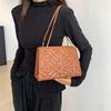 Nueva Moda Bolso con Indentación Bolso de Cadena de Moda 2023 Otoño Bolso de Mano de Gran Capacidad Bolso de Cuero con Diamantes