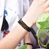 Pulsera de Obsidiana Dorada, Pulsera Natural de Obsidiana de Tres Círculos, Accesorios DIY, Pulsera Delgada de Círculo, Regalo para Novia