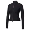 Chamarra de Yoga Estilo Corto con Cuello Alto, Corte Ajustado, Cierre, Adecuada para Otoño e Invierno, Se Puede Usar por Fuera, Chamarra Deportiva para Correr, Top Ajustado