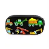 Estuche de Lápices de Dibujos Animados de Vehículos de Construcción para Estudiantes de Primaria y Secundaria, Bolsa para Lápices Estampada de Excavadora de Gran Capacidad, Caja de Lápices de Papelería