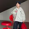 Sudadera con capucha y cremallera de estilo coreano para niños Aimobebe, de otoño, con estampado de letras, corte holgado, para niños mayores