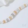 Acessórios de Contas Espaçadoras de Grande Furo em Ouro 14K e Prata com Zircônia Encaixada Fio Espaçador Pérola Cristal Pulseira Material para Joias DIY Feito à Mão