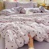 Conjunto de Roupa de Cama de Gaze Dupla Classe A Quatro Peças Capa de Edredom de Algodão Puro Lavado Lençol de Cama Conjunto de Três Peças para Dormitório Individual 4