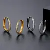 Jinse transfronterizos Europa y Estados Unidos aretes tipo O de diamantes completos aretes redondos dorados aretes huecos de moda aretes al por mayor