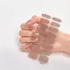 Novo Adesivo Minimalista Ultrafino Sem Costura de Cor Sólida de Cobertura Total para 16 Dedos Adesivos de Unha 3D Adesivos de Unha Sem Necessidade de Cabine Patches
