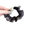 Goma para el pelo de satén a cuadros con perlas, estilo coreano, simple y versátil para el uso diario, accesorio para el cabello duradero y muy elástico