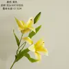 Fabricante de Flores Artificiales de Lirio Impresas en 3D de Doble Flor Verde Planta al por Mayor Artesanía para Decoración de Bodas Ins Flores Falsas Transfronterizas