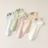Novas Meias Sociais Femininas Curtas Estilo Japonês de Ursinho Fofo, Finas para Primavera e Verão, Baixo Corte, Respiráveis, Antiodor, Versáteis, Antiderrapantes, Atacado