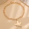 Colar Pingente Estrela de Cinco Pontas Geométrico de Liga Europeu e Americano Cruzado Moda Personalidade Exagerada Corrente para Clavícula Estrela Atacado