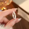 Anillo de Plata de Ley S999 Flor Hueca Dulce Perla para Mujer Estilo Francés Coreano Anillo de Dedo Suave Artístico Dropshipping