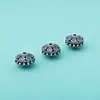 Nuevas Cuentas de Plata de Ley S925 Plata Tailandesa Retro Corazón Hueco Viejo Forma de Platillo Volador Cuentas Planas Pulsera DIY Accesorios de Plata