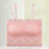 Lindo Top Tubo de Renda nas Costas Removível com Bojo Anti-deslizamento Alta Elasticidade Respirável Sem Costura Base Envolvente Roupa Íntima para Mulheres