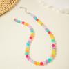 Collar Dopamina de Verano Transfronterizo Europeo y Americano con Cuentas Hechas a Mano, Collar Acrílico Colorido Exagerado Moderno y Simple para Mujer