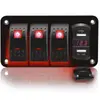 Carregador de Carro Mais Vendido Peças de Modificação para Carros e Iates Interruptor Formato de Barco com Luz de LED Carregador de Carro Combinado para Ônibus e RV