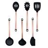 Juego de Utensilios de Cocina de Silicona Mango Tubular Chapado en Oro Utensilios de Cocina de Silicona Utensilios de Cocina de Silicona Antiadherente Cuchara Doméstica para Cocinar Espátula