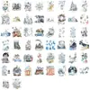 50 Pegatinas Artísticas de Invierno Transparentes de Mascota de Colores Transfronterizas para Decoración Creativa de Laptops, Patinetas y Diarios