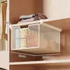 Caja de almacenamiento para calcetines, organizador de ropa interior, caja de almacenamiento tipo canasta extraíble, herramienta de almacenamiento por capas para armario estilo cajón colgante