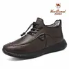 Zapatos de Algodón Camello Occidental, Botas de Cuero Nuevas de Invierno, Botas para Hombre Forradas de Felpa y Engrosadas, Suela Gruesa, Cálidas, Resistentes al Frío, Versátiles y Cómodas