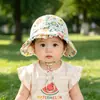 Sombrero Infantil para Niñas, Sombrero de Pescador Floral, Sombrero de Sol Delgado y Transpirable de Ala Ancha para Verano, Sombrero de Protección Solar para Exteriores para Bebés Niñas