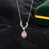 Colar Lágrima de Sereia em Prata Esterlina 999 para Mulheres Estilo Levemente Luxuoso Pingente Gota d'Água Corrente de Clavícula Diamantes Brilhantes Colares de Alta Qualidade