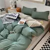 Juego de Cama de Frijol de la Suerte al por Mayor de Cuatro Piezas Funda de Edredón de Tres Piezas Funda de Almohada Sábana para Cama Individual de Dormitorio de Estudiante Funda de Almohada Dos Piezas