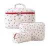 Bolsa de cosméticos portátil gran capacidad floral pequeño almacenamiento portátil algodón acolchado flor linda ins viaje estudiante
