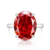 Anel Colorido de Gema com Corte Flor de Gelo em Formato de Ovo para Mulheres, Super Brilhante Diamante de Alto Carbono, Anel Extra Grande Ovo de Pombo, Venda Direta de Peça Única