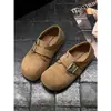 Novedad Otoño 2026 Estilo Femenino Ante de Vaca Retro Moda Suela Gruesa Aumentador de Altura Hebilla Doble Uso Casual Zapatos Birkenstock